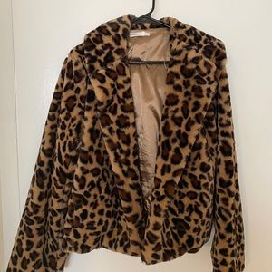 Faux fur cheetah jacket